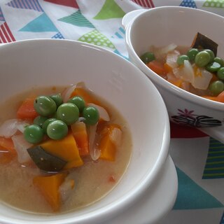 ワンボウル完結！かぼちゃの豆乳スープ